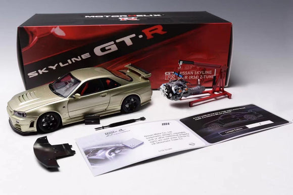 Motorhelix DAMAGED 1/18  Nissan Skyline GT-R GTR (R34) Z-Tune Diecast Car Model Limited 599 Pieces